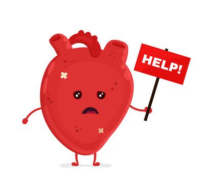 Photo courtesy of stvdesign on Adobe Stock Cartoon heart with a help sign.