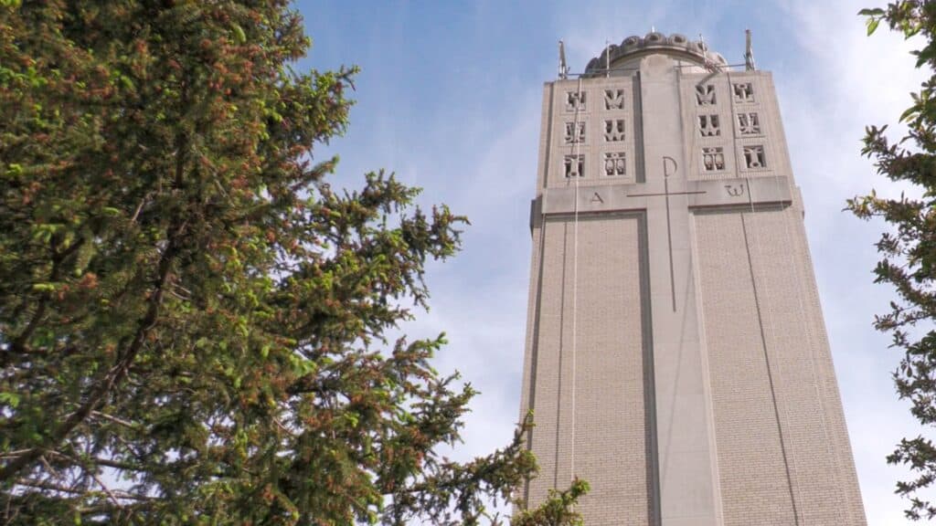 The St. Ambrose campus bell tower.