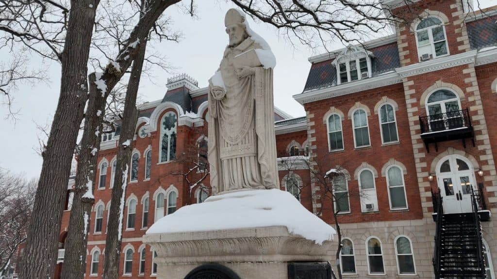 Ambrose Statue winter