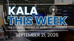 Radio studio setup with microphones and sound equipment for KALA This Week.